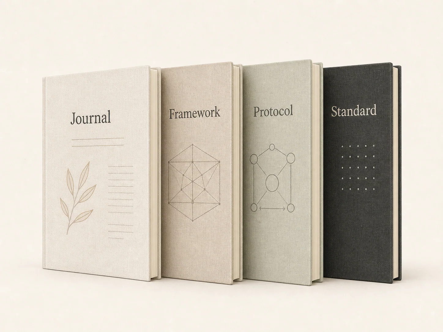 Four Paritsea volumes: Journal, Framework, Protocol, and Standard